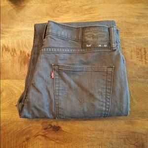 Levi’s 514 slim straight gray jeans 36x32 excellent